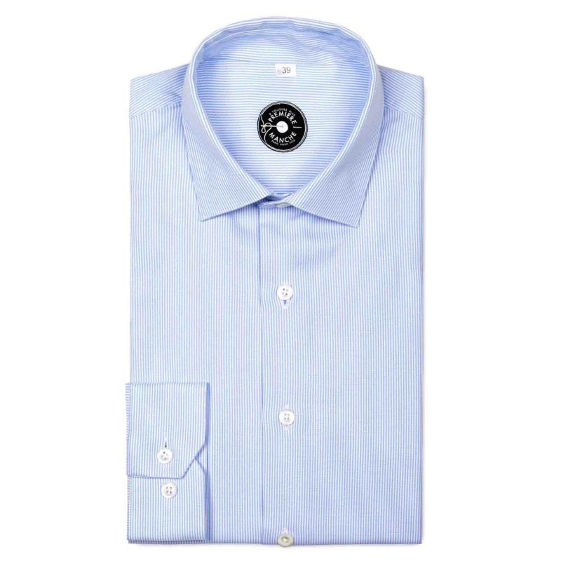 blue striped oxford shirt