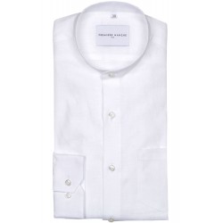 Chemise blanche lin irlandais col officier Chemises Hommes