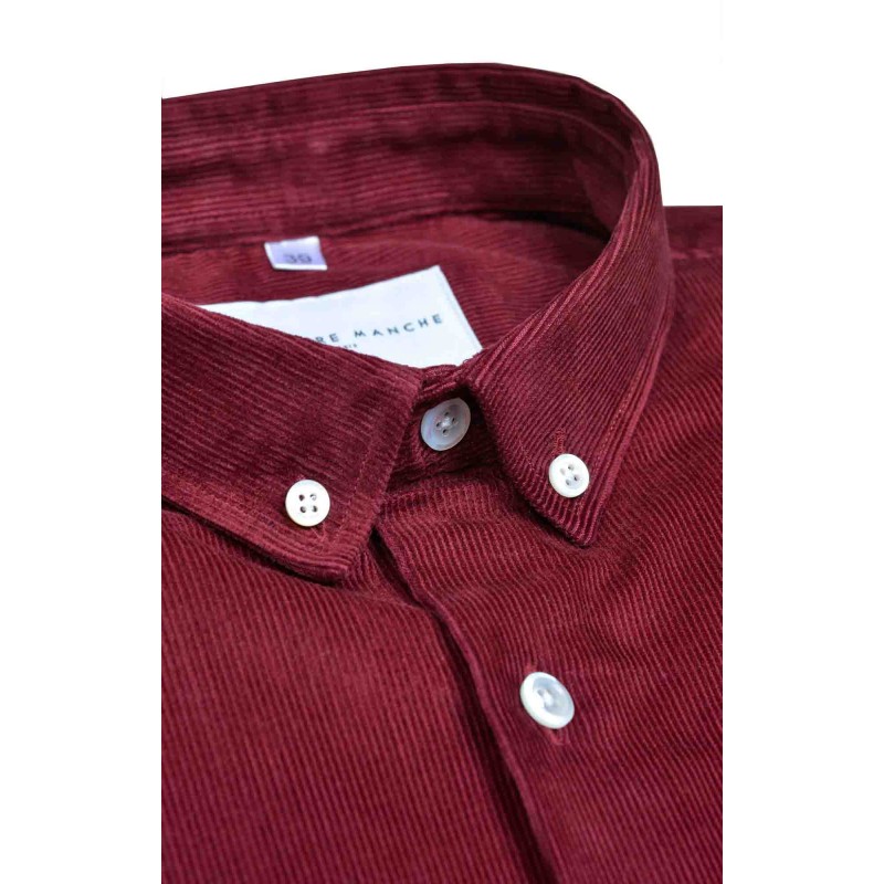 Sur-chemise velours côtelé rouge Chemises