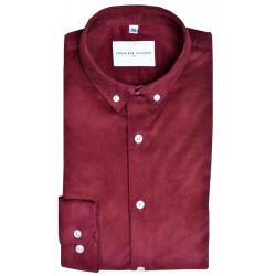 Sur-chemise velours côtelé rouge Chemises