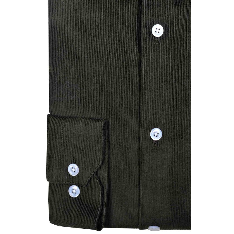 Sur-chemise velours côtelé kaki Chemises