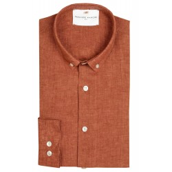 Chemise en lin rouille