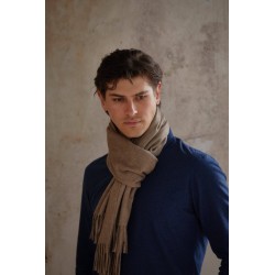 Echarpe Evan - cachemire beige uni