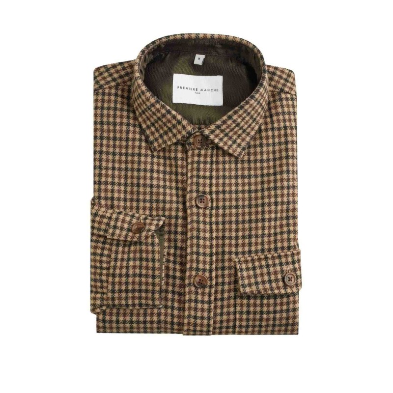 Surchemise en laine pied de poule