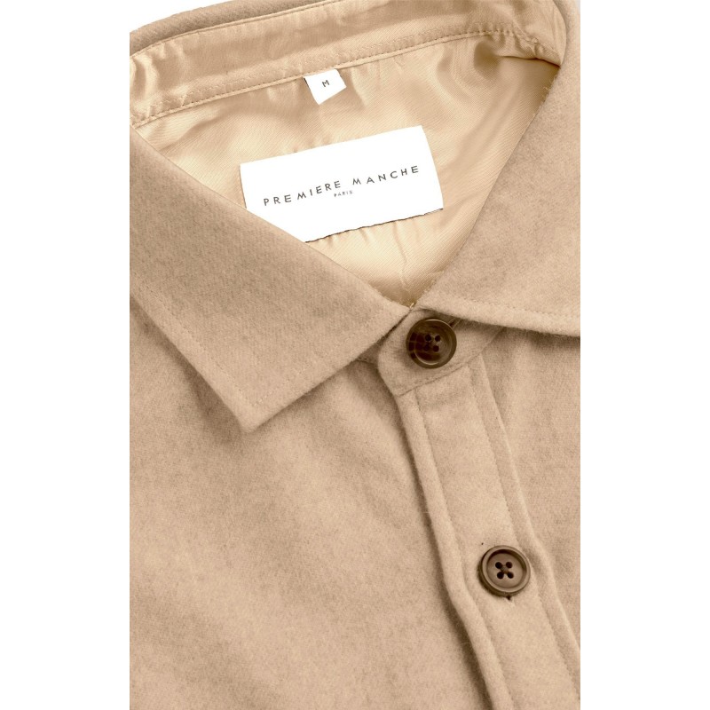 Surchemise en laine beige